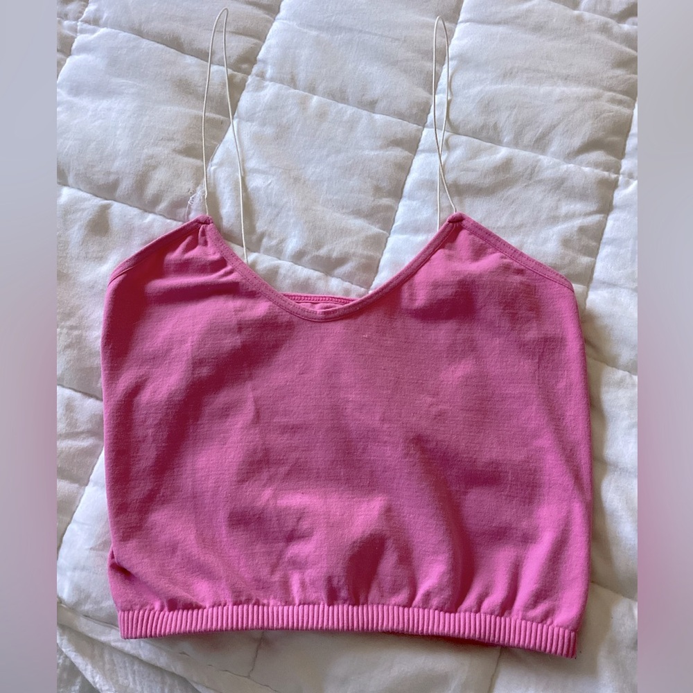 Free People Intimately Skinny Strap Brami Crop in Pink, XS/S, New!